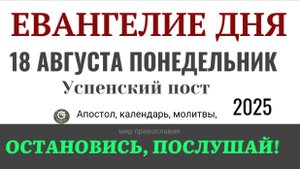 18 августа понедельник Евангелие дня 2025 с толкованием #евангелие