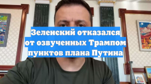 Зеленский отказался от озвученных Трампом пунктов плана Путина