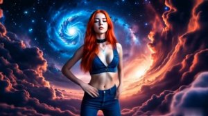 Девушки танцуют, обучение ii нейросети, космос, спецэфекты.