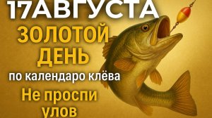 17 АВГУСТА ПРОГНОЗ КЛЁВА