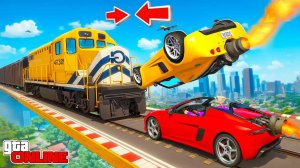 ПОПРОБУЙ ВЫЖИТЬ ПРОТИВ ПОЕЗДА НА АДСКОЙ ДОРОГЕ! СТЕНКА НА СТЕНКУ В ГТА 5 ОНЛАЙН