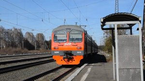Электропоезд ЭД9М-0216. Покатушки от Новобелоярска до Новососняка+отправление.