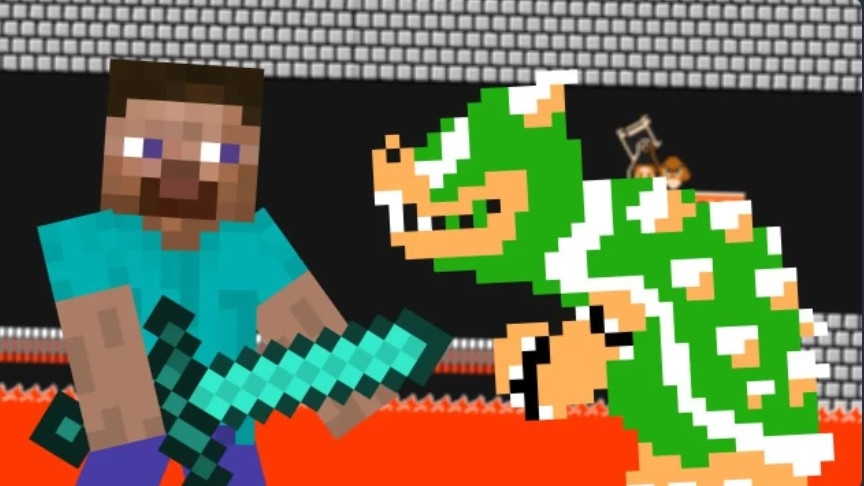 СТИВ из Minecraft против БОУЗЕРА / МАРИО путешествует смотреть онлайн