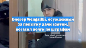 Блогер Wengallbi, осужденный за попытку дачи взятки, погасил долги по штрафам