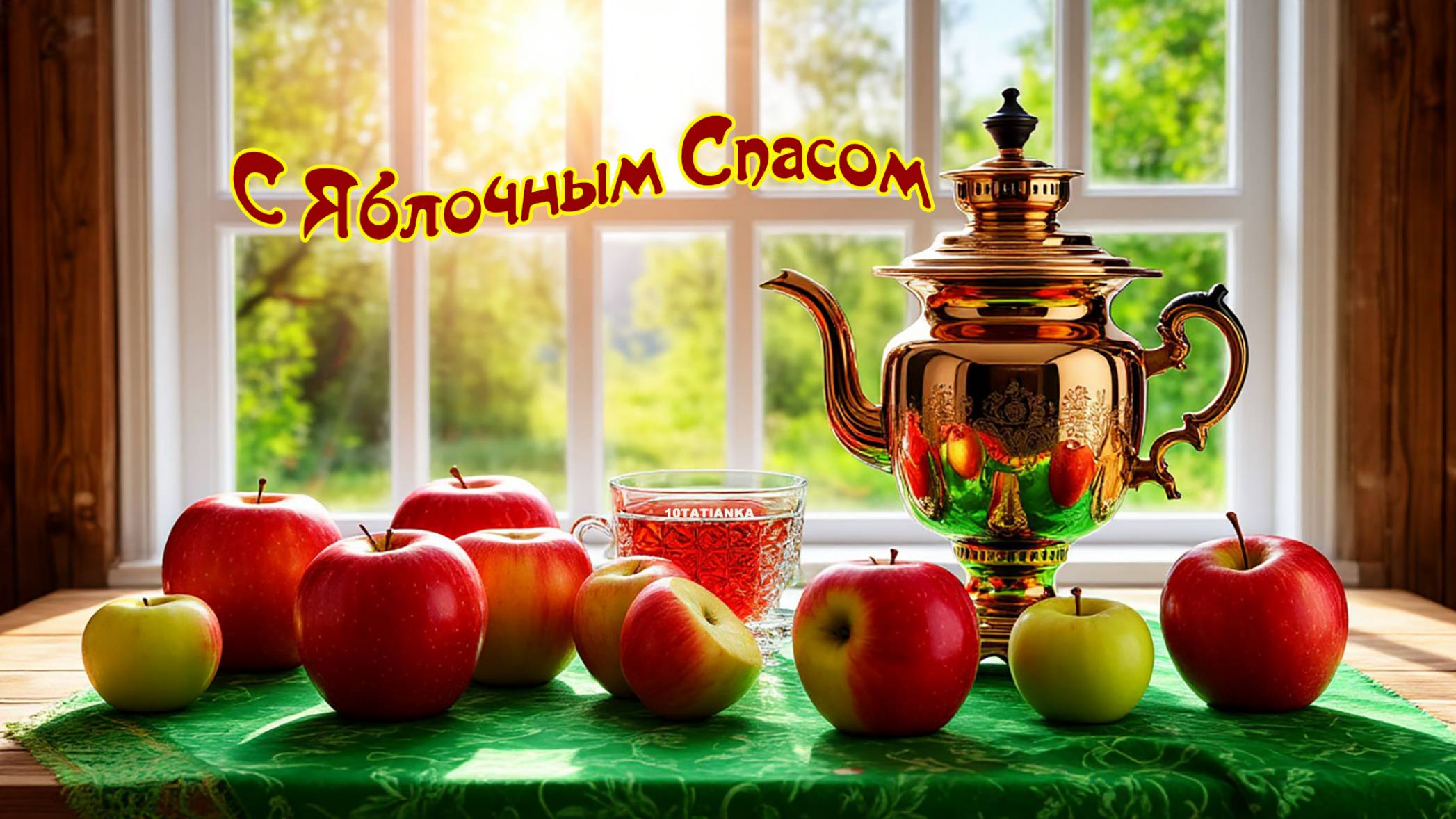 С Яблочным Спасом! 🍎🍏🍎 Красивая музыкальная открытка! смотреть онлайн