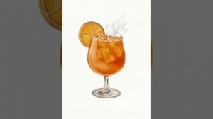 коллекция ярких акварельных коктейлей - оранжевый 🍊