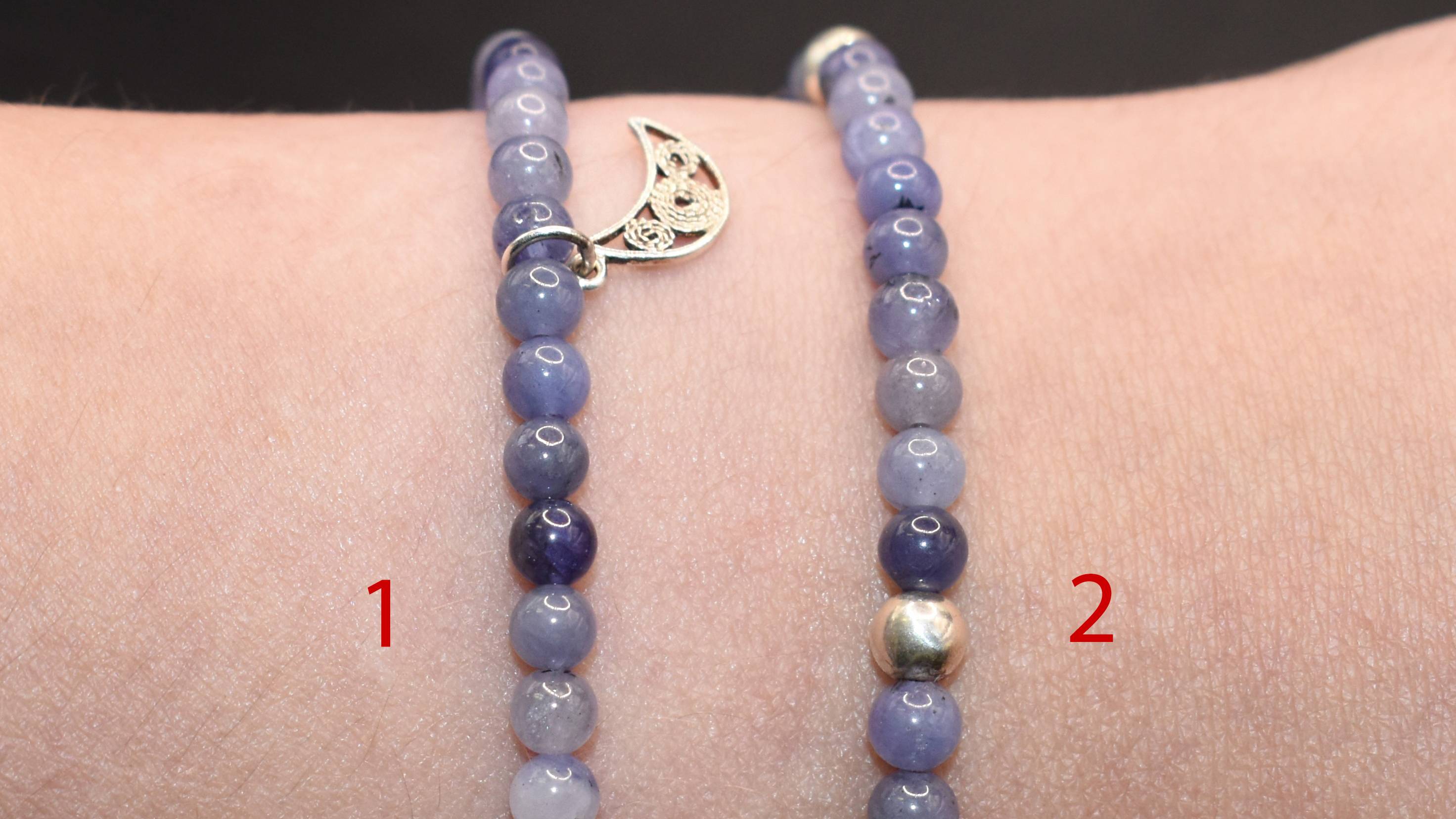 Браслет из бусин: Танзанит ~5 мм. Танзания