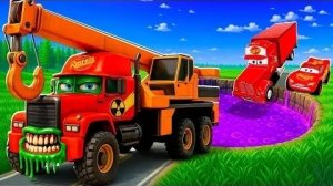 Зомби-Яма Превращается в Пожирателя зверей Молнию Маккуина и Большие и маленькие машинки