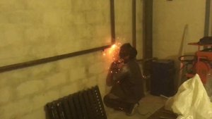 Отопление гаража своими руками, твердотопливный котел.