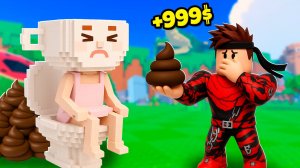 Собираю КАКУЛИ Брейнрот мемов за деньги в Pooping Brainrot Роблокс !