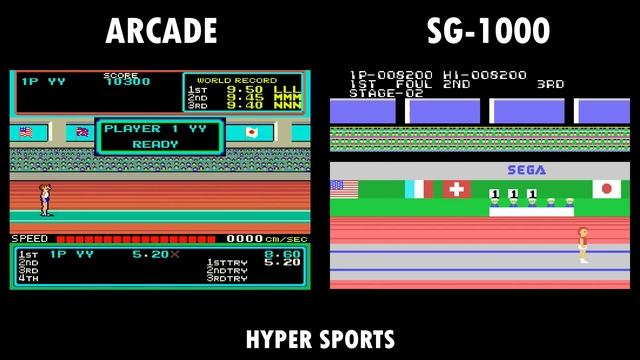 All Arcade Vs Sega SG-1000 Games Compared Side By Side