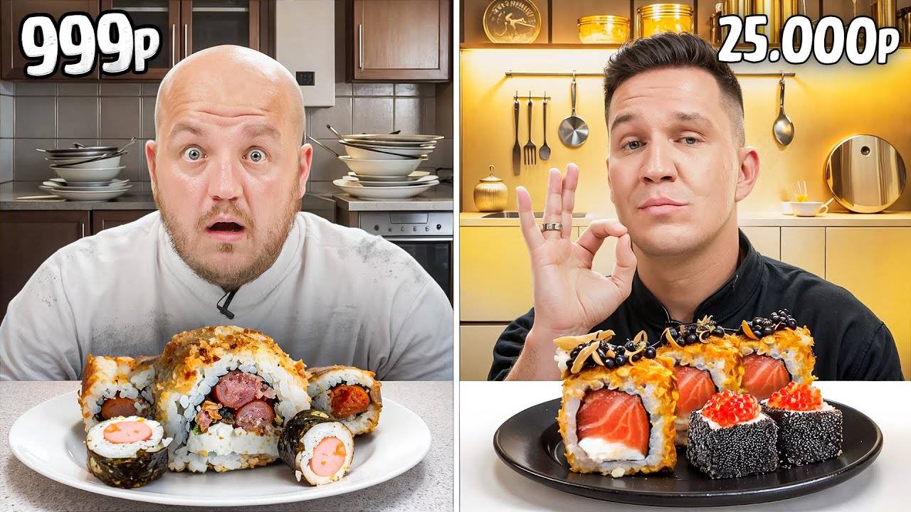 🍣Суши для Масленникова за 1000 и 15 000 рублей! Дешевые Vs Дорогие Повара!🍣 [Супер Стас]