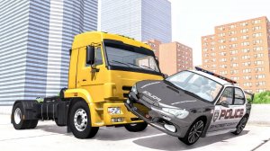 Крутые полицейские погони #74 - BeamNG Drive Аварии