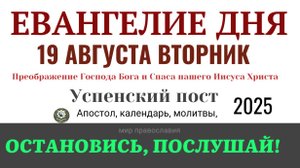 19 августа вторник Евангелие дня 2025 с толкованием #евангелие