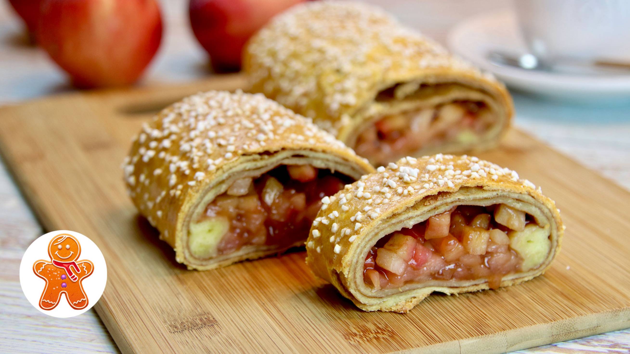 Творожный рулет с яблоками 🍎 Очень вкусная выпечка