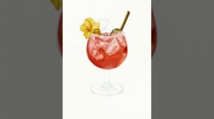 коллекция ярких акварельных коктейлей - красный 🍓