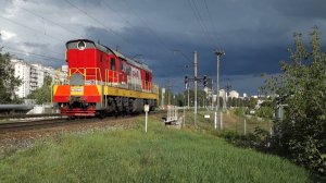 Тепловоз ЧМЭ3-1865 резервом прибывает на станцию Нижний Новгород Московский