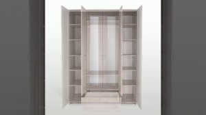 СИРИУС шкаф 4 двери и 1 ящик 156х59х220 (с 2 зеркалами) сонома