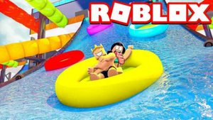 Играем в аквапарке в роблокс))))