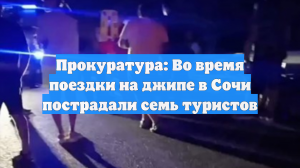 Прокуратура: Во время поездки на джипе в Сочи пострадали семь туристов