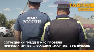 Сотрудники ГИБДД и МЧС провели профилактическую акцию "Маячок" в Геническе