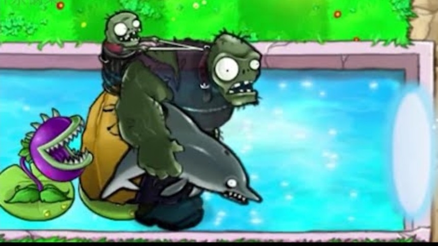 Дельфин и Зомби  — совсем не пара! 😂🐬🧟 / Plants vs Zombies смотреть онлайн