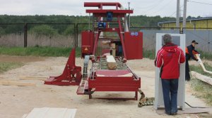 Распиловка березы на станке "БАРС 5". Видео в режиме реального времени.