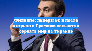 Филиппо: лидеры ЕС и после встречи с Трампом пытаются сорвать мир на Украине