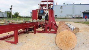 Распиловка сосны на станке "БАРС 5". Видео в режиме реального времени.