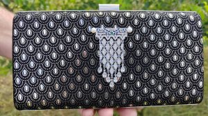 Клатч-бокс женский, вечерний. Изделия из кожи. СКСтиль. Видео обзор: Велюр чёрного цвета с ламинацие