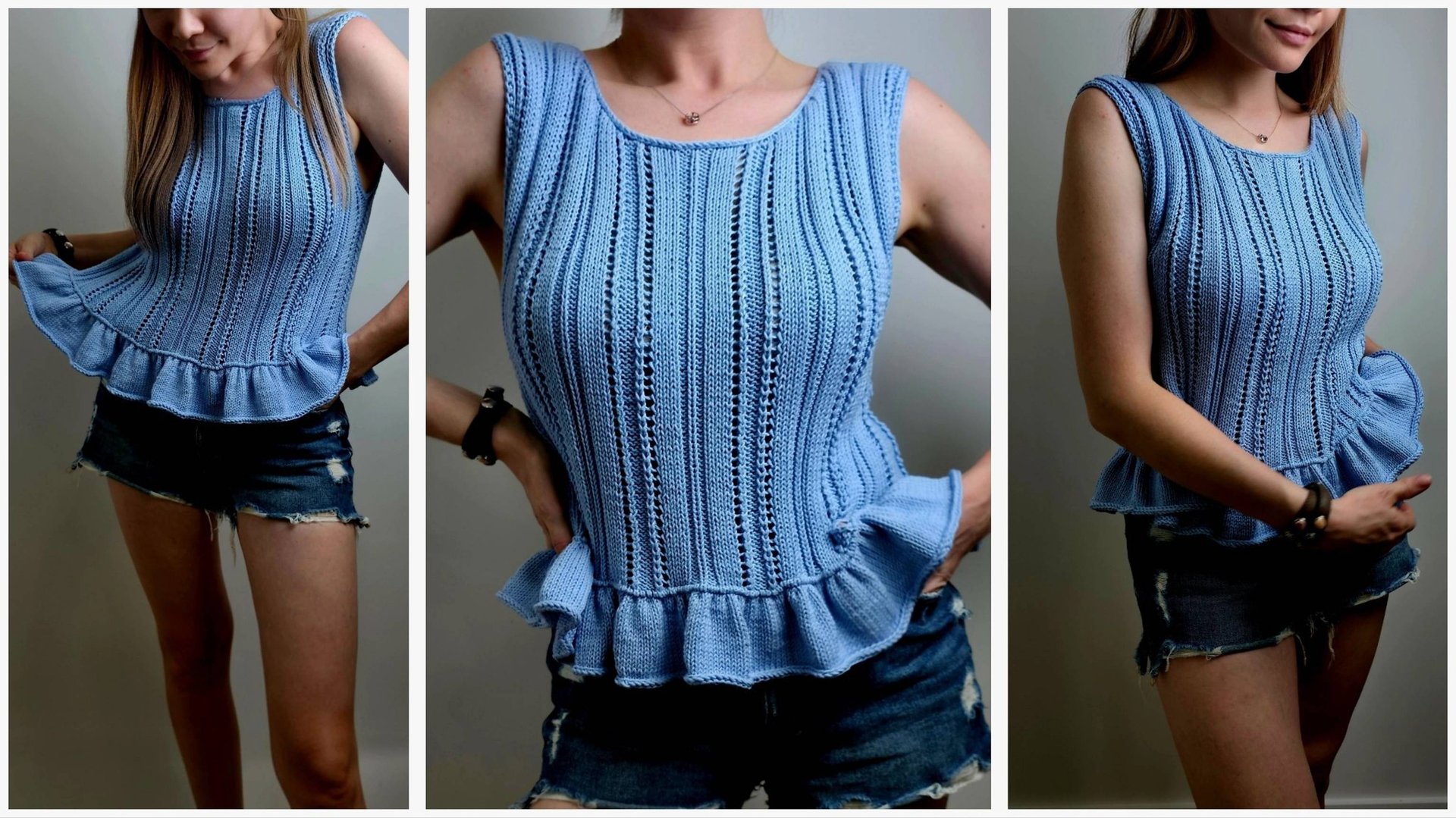 Мастер-класс маечка спицами.Топ с воланами, рюшами.Подробное видео для начинающих.Стильное вязание. смотреть онлайн