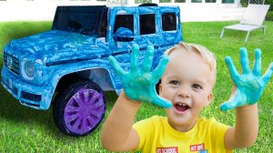 Влад и Ники учатся ремонтировать машинки в автосервисе для детей!