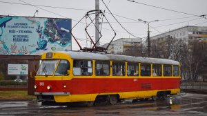 Трамвай Tatra T3SU-3073. Покатушки по Барнаулу.
