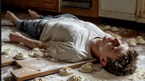 Мучной снеговичок