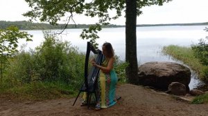 Леверсная арфа у озера.mp4