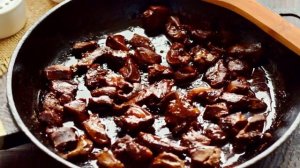 Жареное свиное сердце с луком