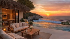 Приятный джаз и Закат Над Океаном | Уютная Вилла Для Отдыха и Сна