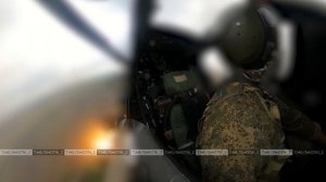 Экипаж армейской авиации на вертолете Ми-28нм поразил живую силу противника