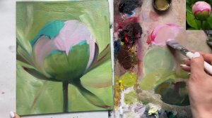 Как нарисовать бутон пиона маслом | Даже если вы не художница — получится красиво