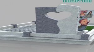 Мраморный памятник в виде стелы с двойным скосом