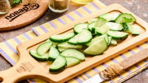 Жареные кабачки с огурцами