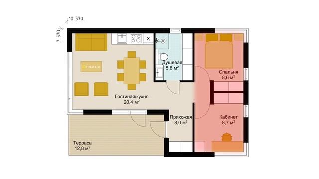 Домовладение на 3 сотках: дом-евротрешка паркинг 2 зоны отдыха ручей и пьяная дорожка!