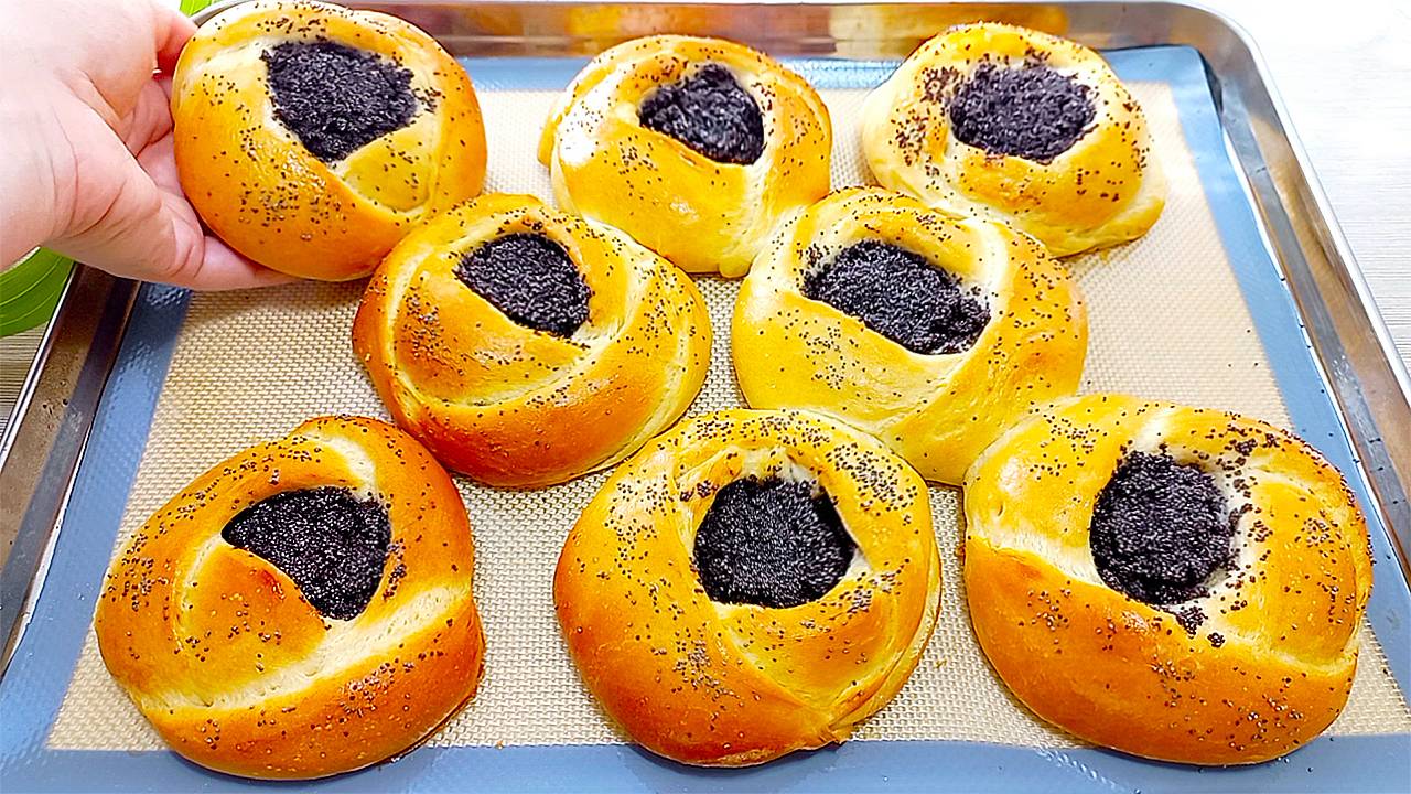 😋Лучший рецепт выпечки с начинкой! Как приготовить невероятно вкусные булочки!