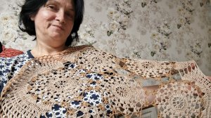 20-08-2025. Готовая работа.Очень нежная и нарядная салфетка,связанная крючком 🧶🧶🧶