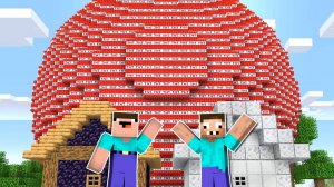 Нуб и про построили защищённые дома против 1000 ТНТ в Майнкрафте DakPlay ДакПлей