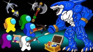 Among us Против Синей шаркзиллы