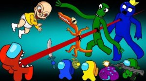 AMONG US самозванец ПРОТИВ радужных друзей .