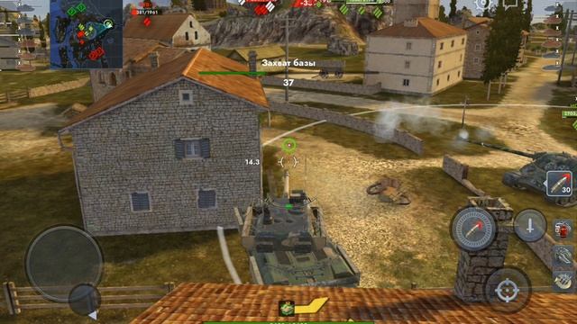 World of Tanks Blitz, катка на Тяжёлом Танке 114 SP 2 (обычный бой где Саша захватил базу)))