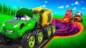 💥Машинки PIXAR ПРЫГАЮТ в РАДИАЦИОННУЮ ЯМУ и ПРЕВРАЩАЮТСЯ в ХАЛКА! | Маккуин и Мэтр в BeamNG Drive
