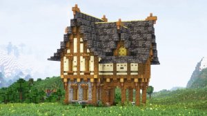 Средневековой дом в майнкрафте.